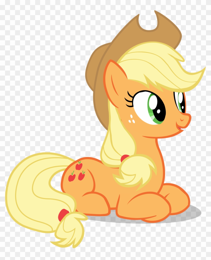 Applejack, Safe, Simple Background, Sitting, Transparent - Little Pony Friendship Is Magic #319066