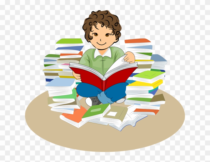 Girls Read Book Library Clipart - Reading Clip Art #319191