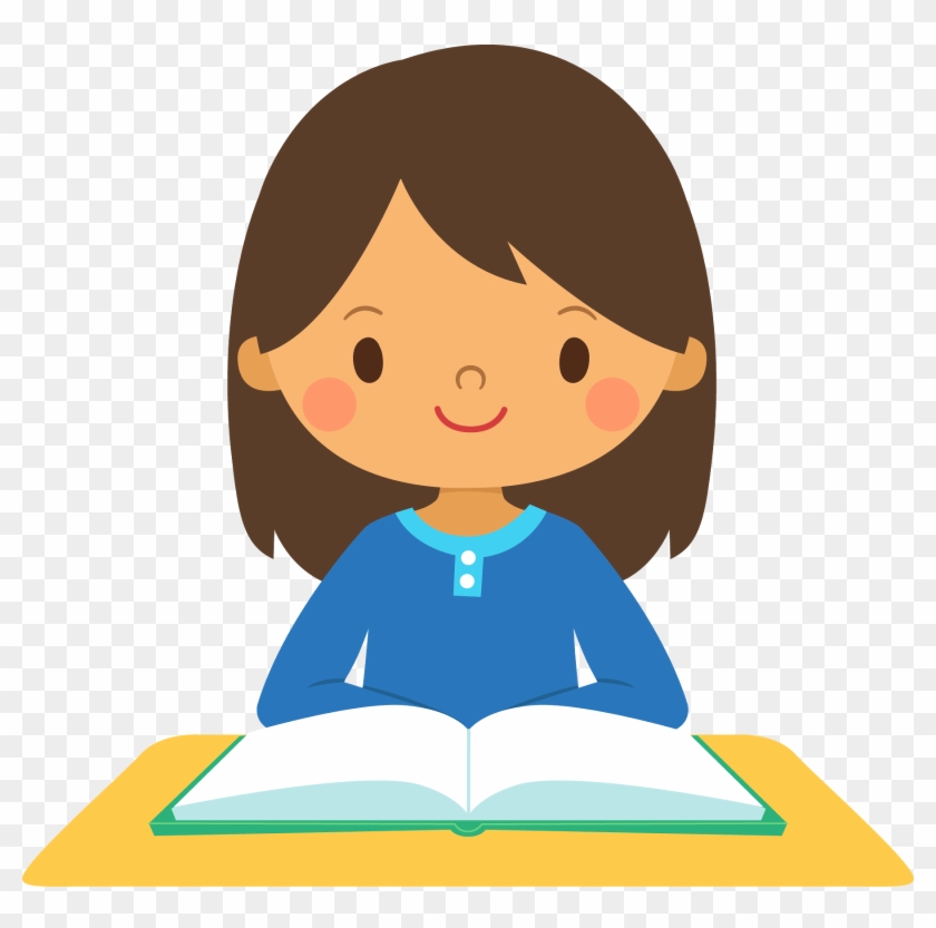 Clipart Of A Girl Reading Cliparts - Girl Clip Art #319236