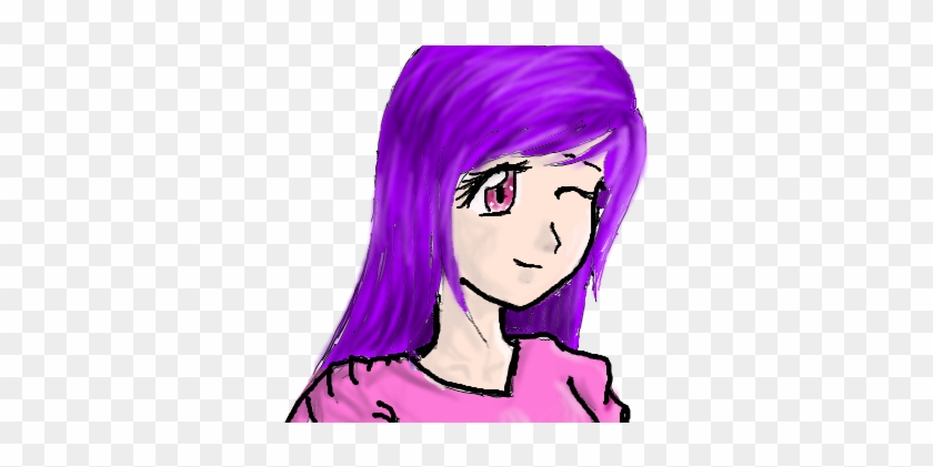 Purple Girl - Girl With Purple Hair Cartoon #319246