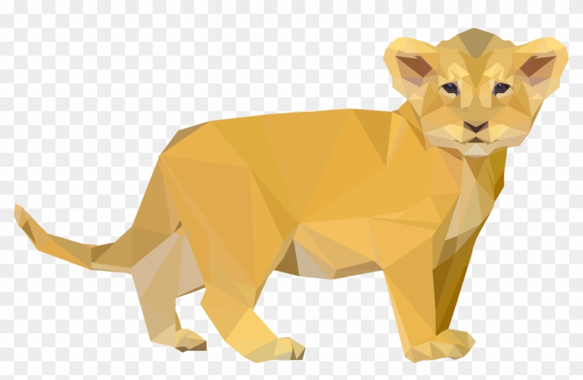 Poly Lion Cub - Lion Cub Clip Art #319365