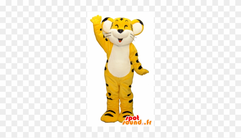 New Yellow Tiger Mascot, Tri Kun, Smiling And Cute - Nottorin New Spotsound Masot Yuru-chara Green Man With #319444