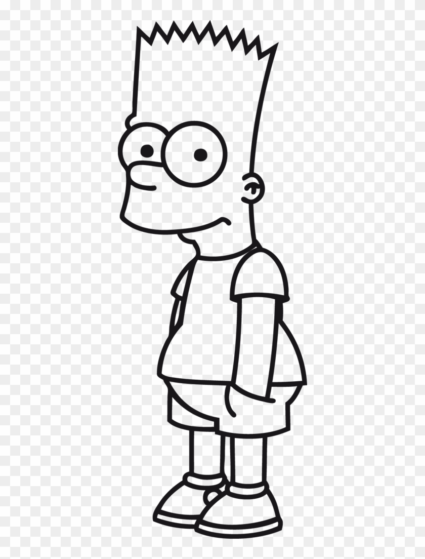 Bart Simpson Clipart Black And White - De Bart Simpson Sad - Free  Transparent PNG Clipart Images Download