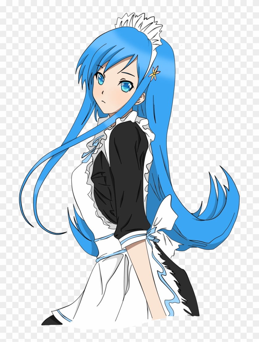 Anime Maid By Animiewolfgirl Blue Anime Wolf Girl Png Free Transparent Png Clipart Images Download