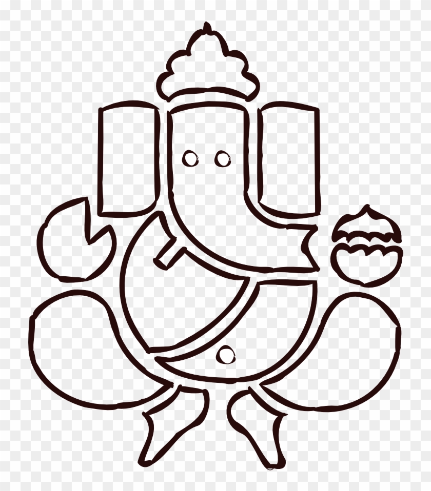 Incredible Ganesh Clip Art - Line Diagram Of Ganesha #319567