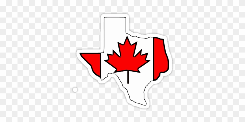 Texas Outline Canada Flag Stickers By Artisticattitud - Canada Day Maple Leaf #319617