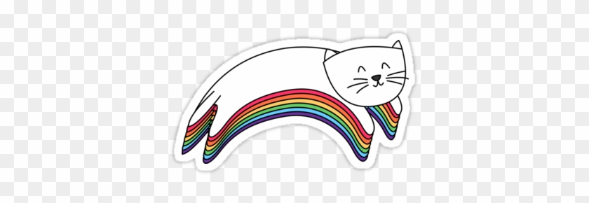 Rainbow Kitty Redbubble Sticker - Redbubble Sticker #319631