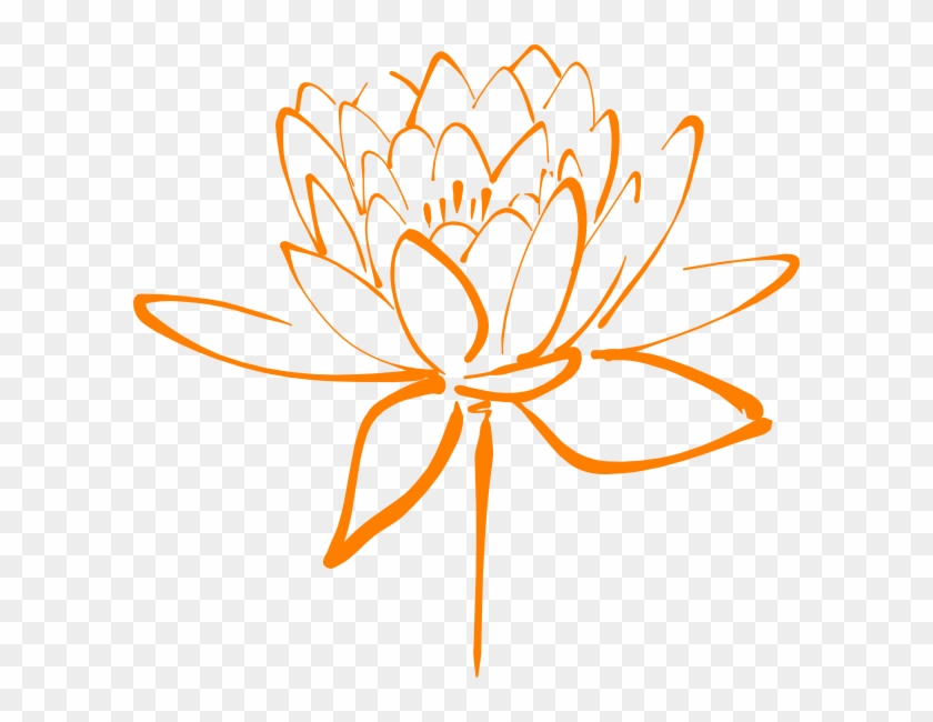 This Free Clip Arts Design Of Orange Flower - Lotus Flower Black And White #319669