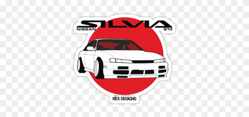 "nissan Silvia S14 Kouki" Stickers By Rexdesigns Redbubble - Nissan Silvia S14 Kouki Tshirt #319674