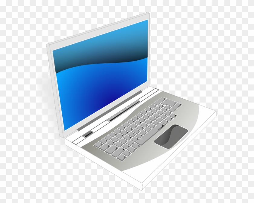 Laptop White Blue Image - Pink Laptop Cartoon #319758