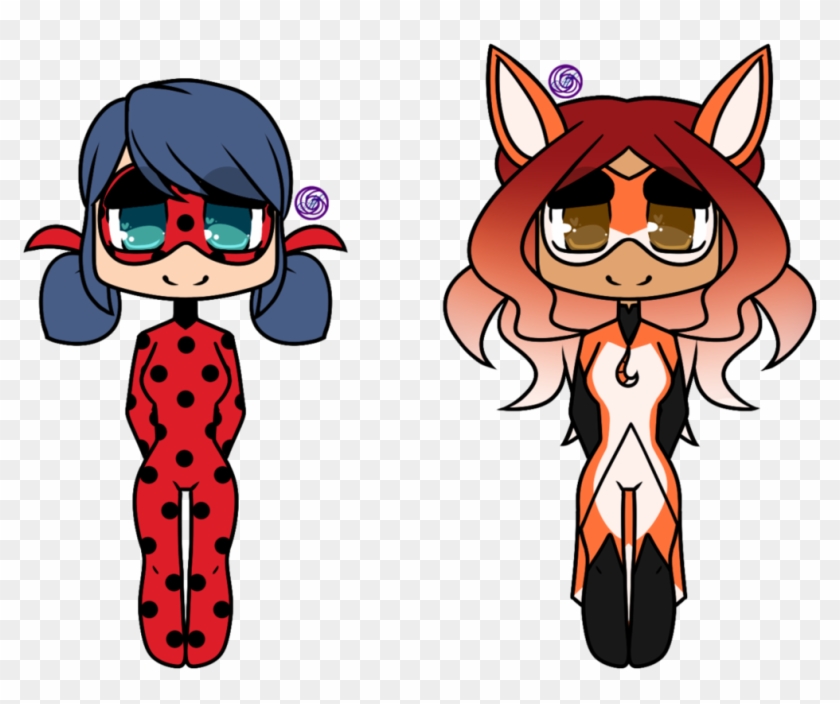 Chibi Ladybug And Rena Rouge By Morgafur - Rena Rouge Miraculous Anime -  Free Transparent PNG Clipart Images Download