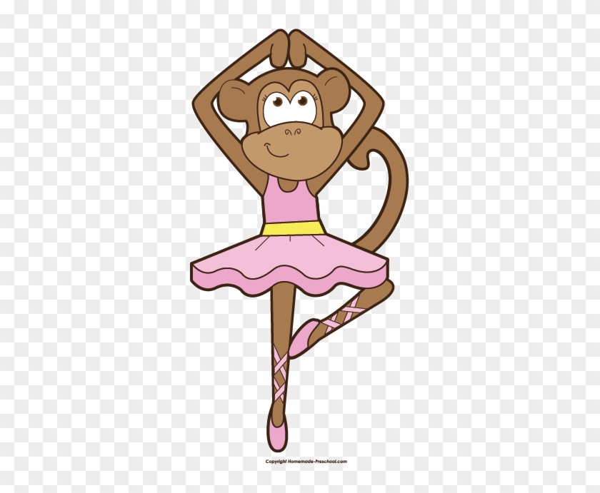 Clipart Monkey Ballerina / Girl Monkeys / Tutu Digital - Monkey Ballet Clipart #319875