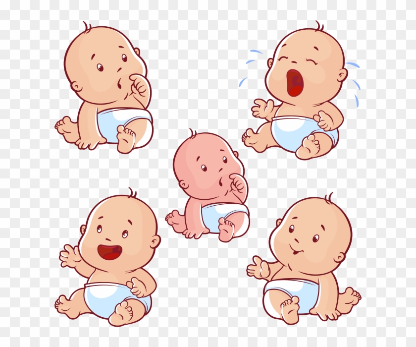 Simple Bebé Tipo Cartoon En Vector E Imagen Png Y Psd, - Muchos Bebes  Animados - Free Transparent PNG Clipart Images Download