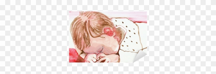 Vinilo Pixerstick Niño Durmiendo, La Pintura Acrílica - Baby #319973