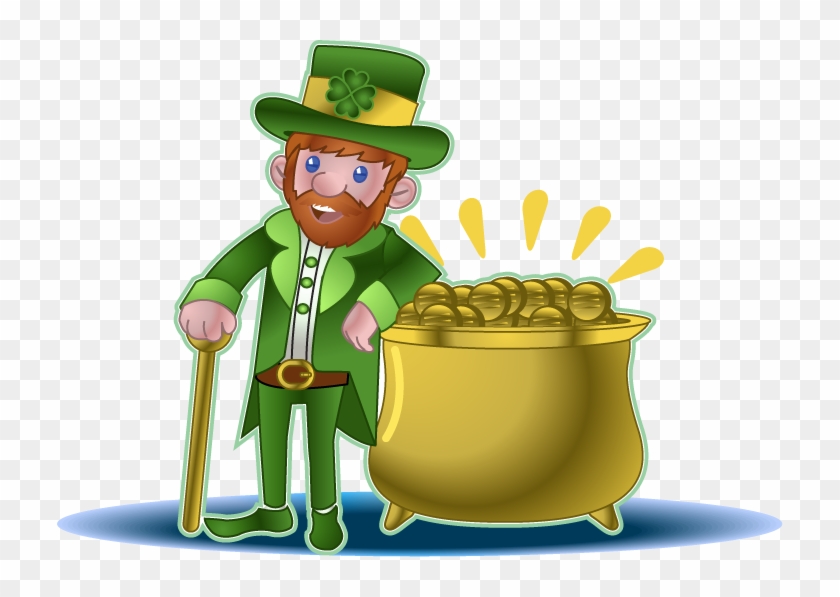 Irish Army Leprechaun Guarding Pot Of Gold Clip Art - Dia De San Patricio Duendes #320181