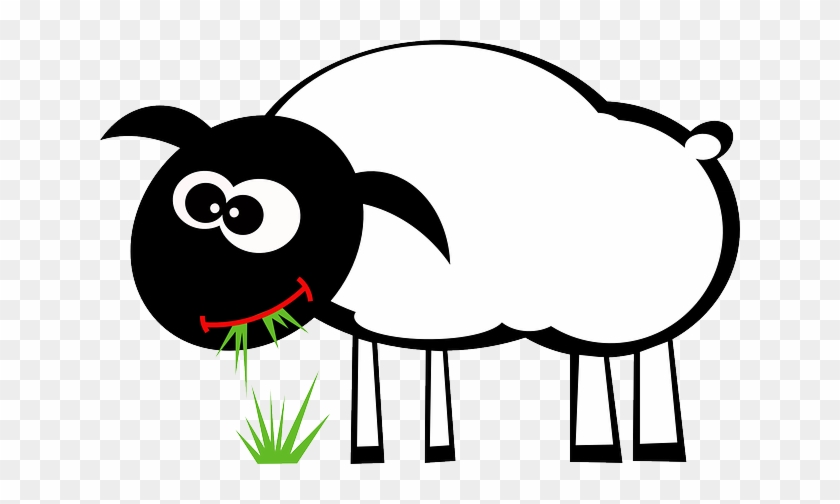 Cartoon Sheep Eating Grass #320222