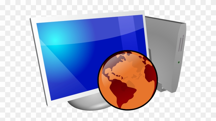 File - Computer-globe - Svg - Globe And Computer Png #320297