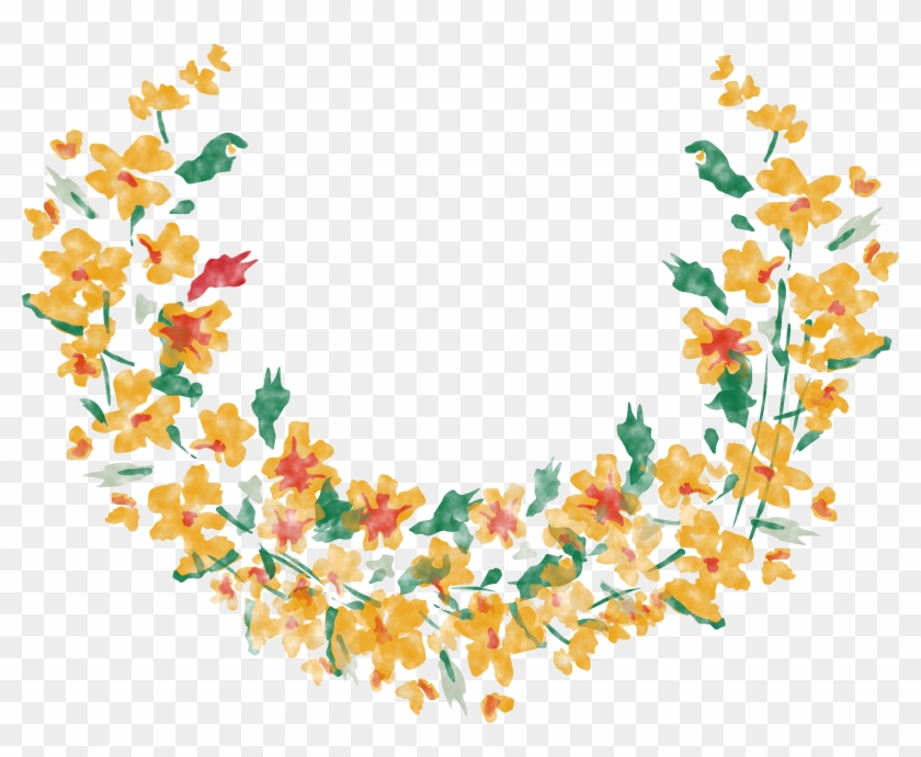 Flower Yellow Clip Art - Flower Frame Vector Png #320438