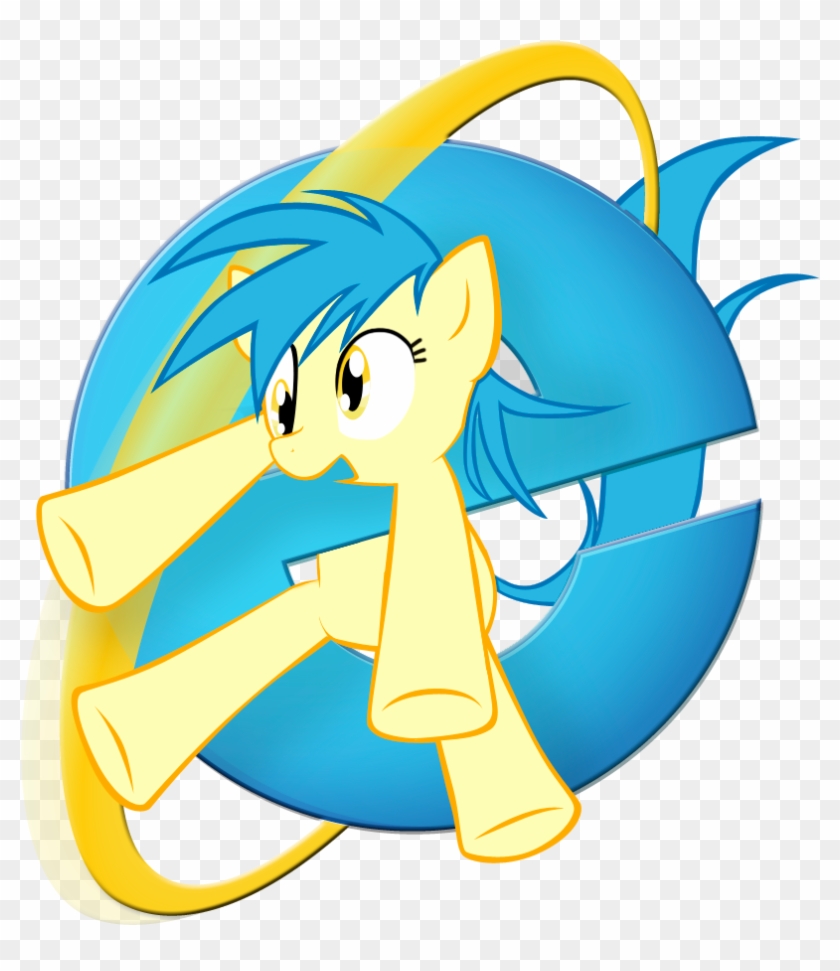 Pony Yellow Vertebrate Cartoon Clip Art Fictional Character - Internet Explorer Pony Icon #320443