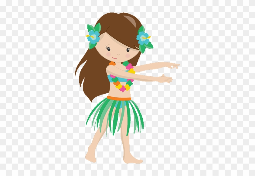 Hawaii Tropical Paradise Poster Hula Dancer Stock Vector - Luau Girl Clip Art #320454