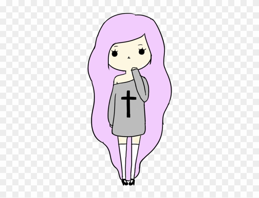 Pastel Goth Drawing - Pastel Goth Chibi #320697