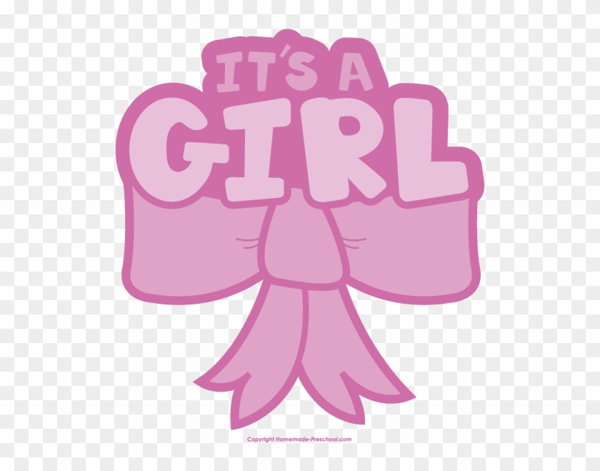 Its A Girl Baby Shower Clip Art Download - Its A Girl Bow #320733