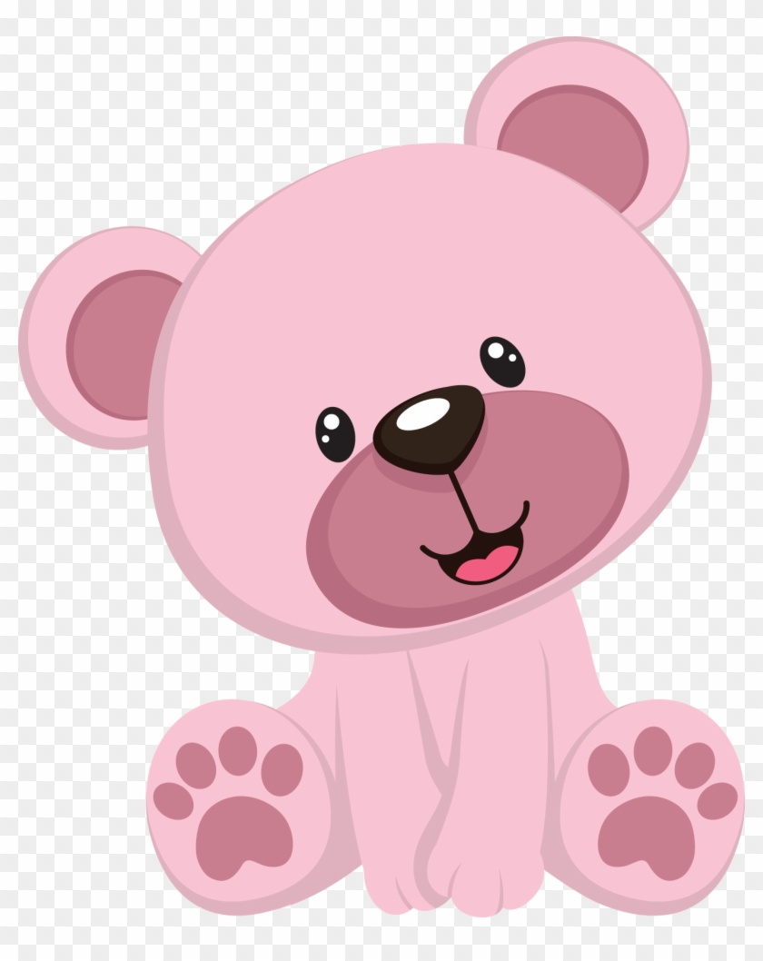 Pink Teddy Bear Baby Shower Clip Art - Cartoon Pink Teddy Bear - Free  Transparent PNG Clipart Images Download