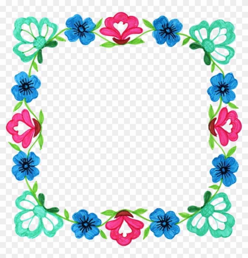 Flower Picture Frames Floral Design Square Clip Art - Flower Frame Free Square #320870