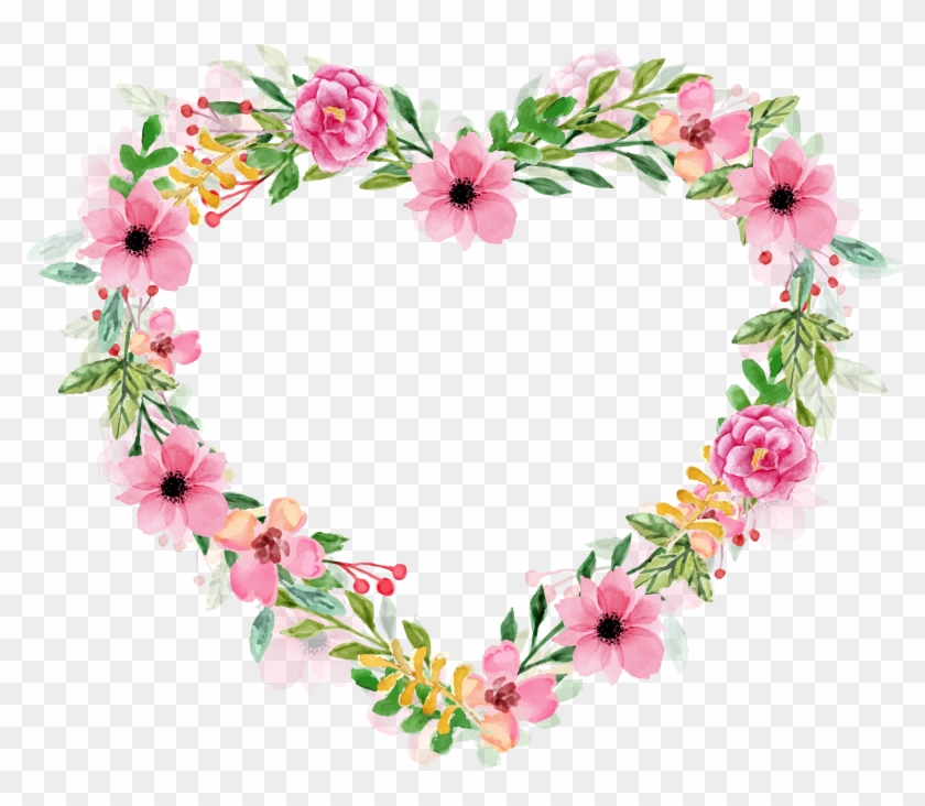 Clip Art - Flower Heart Watercolor Png #320924