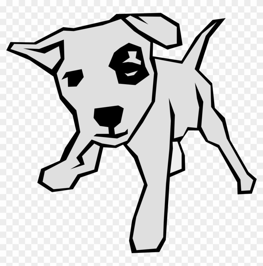 Dog Simple Drawing 5 Black White Line Art Scalable - Dog Clip Art #321092