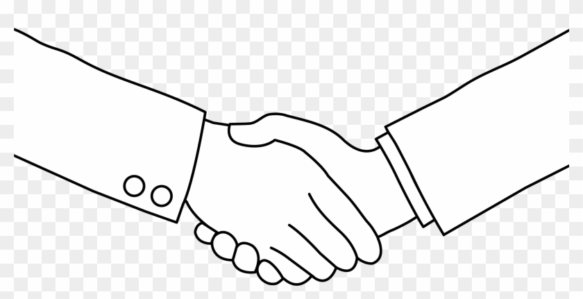 Hand Black And White Shaking Hands Clipart Black And - Handshake Black And White #321212