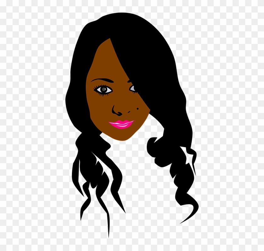 Girl Face Clipart 7, - Black Woman Vector Png #321245