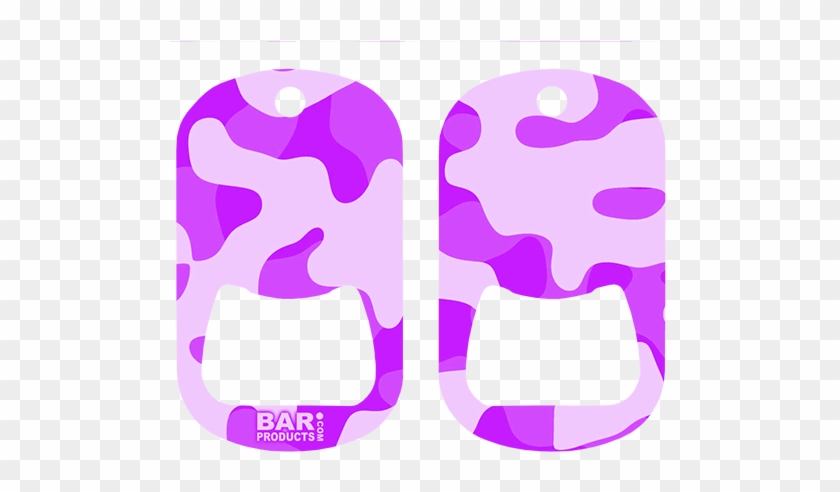 Purple Camo Dog Tag Opener - Dog Tag Bottle Opener - Pink Camo #321284