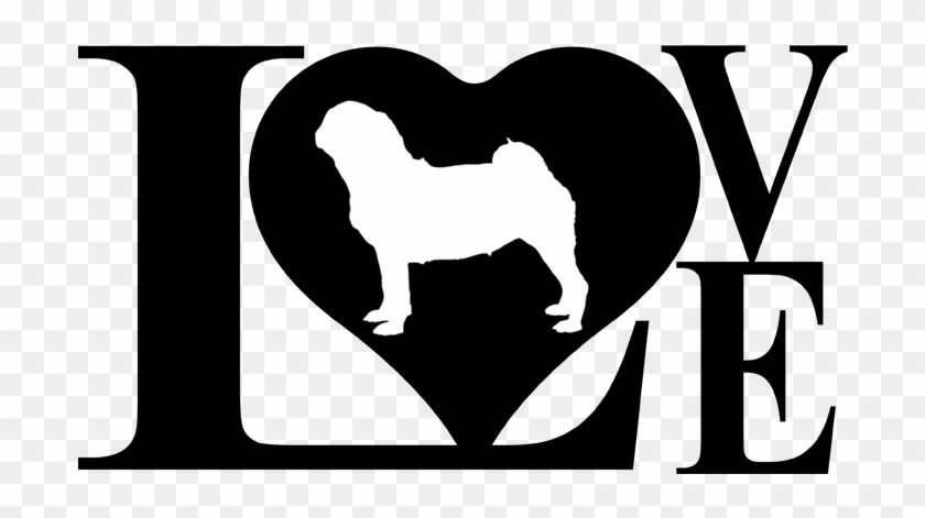 Dog Love Pug Decal Sticker - Pit Bull Love Pillow Case #321328