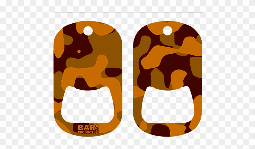 Orange Camo Dog Tag Opener - Dog Tag Bottle Opener - Orange Camo #321364