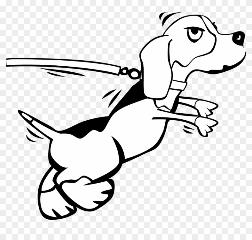 Pet Leash - Cartoon Dog On A Leash #321425