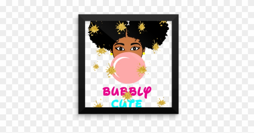 Bubbly Cute Afro Girl Framed Poster, Kids Room Decor, - Nursery #321668
