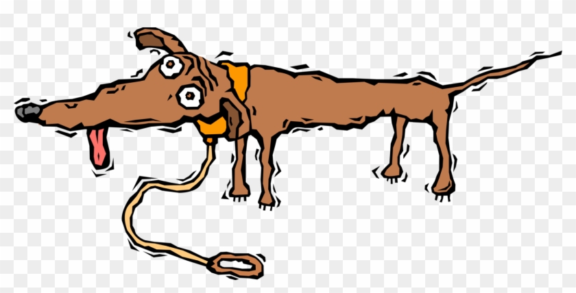 Vector Illustration Of Family Pet Dog On Leash - Vector Illustration Of Family Pet Dog On Leash #321693