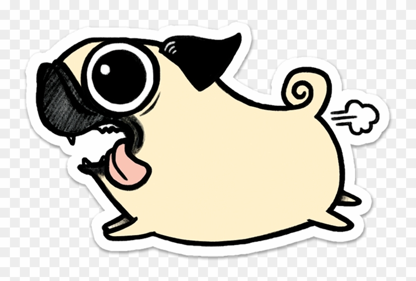 Crazy Pug Sticker Give A Fluff - Pug Png #322015