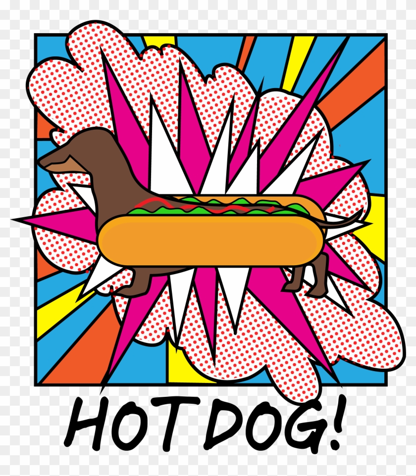 Hotdog Dachshund Dog Retro Pop Art - Hotdog Dachshund Dog Retro Pop Art #322160