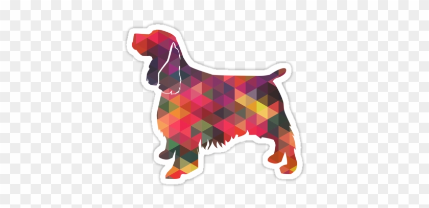 Springer Spaniel Dog Colorful Geometric Pattern Silhouette - Spaniel #322328