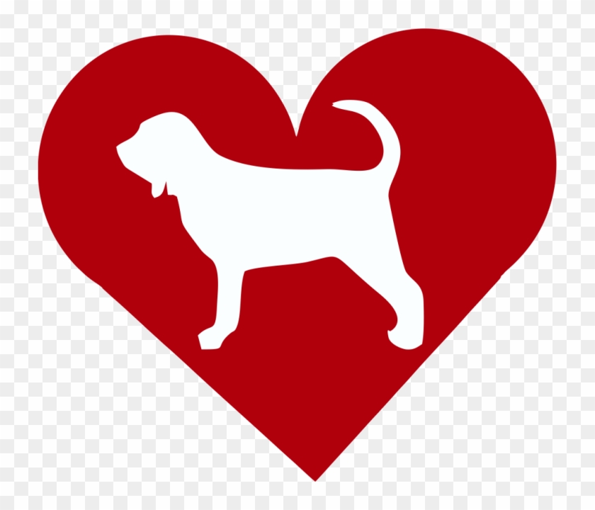 Bloodhound In Heart Outdoor Vinyl Silhouette - Ancient Dog Breeds #322346