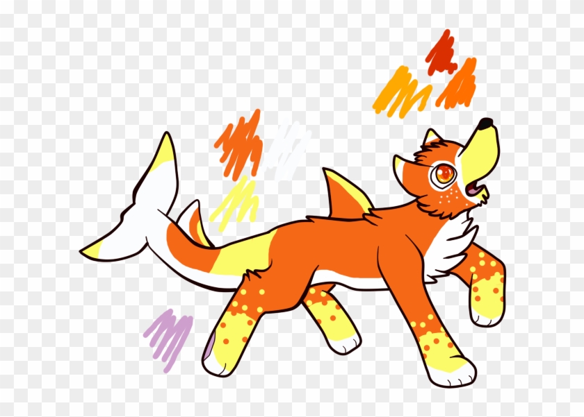 Candycorn Shark Wolf By Fluffy Furry Fun - Gray Wolf #322436