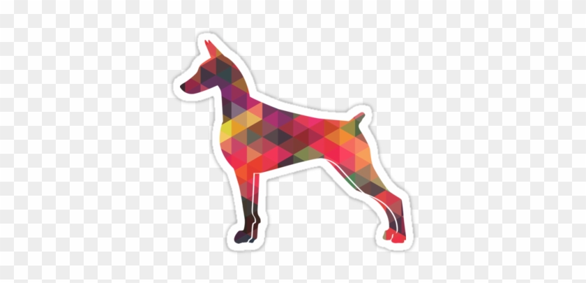 Doberman Pinscher Dog Colorful Geometric Pattern Silhouette - Pinscher #322692