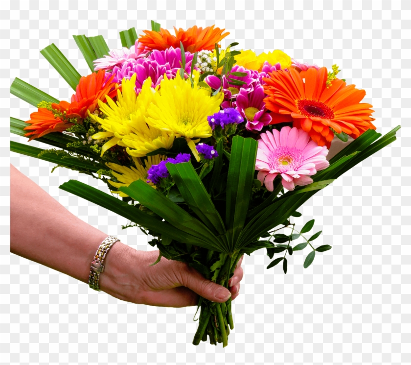 Bouquet Flowers Png Transparent Images Free Download - Bouquet With Hand Png #322776