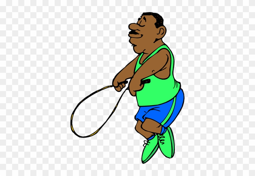 Skipping Rope Man Vector Image - Ropeskipping Cartoon #322954
