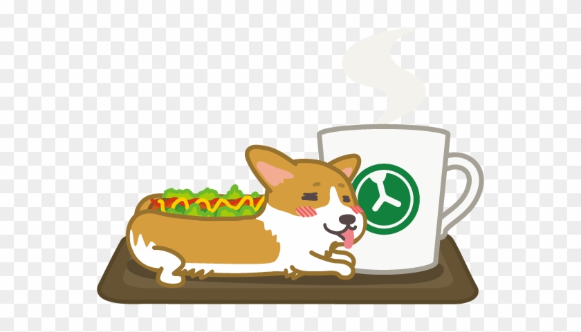 Hot Dog Corgi Messages Sticker - Pembroke Welsh Corgi #322974