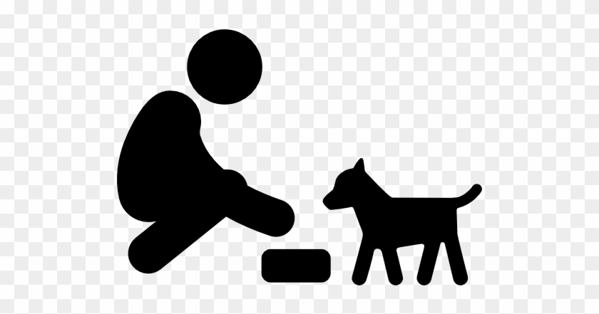 Feeding A Dog Vector - Dog Feeding Icon #323272