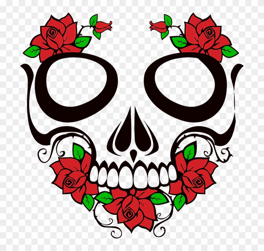 Cowboy Bandana Cliparts 9, Buy Clip Art - Skull With Roses Vector #323320