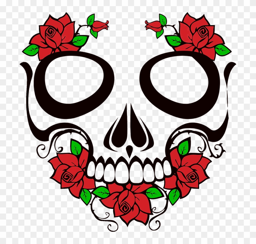 Cowboy Bandana Cliparts 9, Buy Clip Art - Skull With Roses Vector #323320